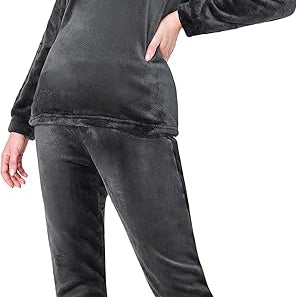 CityComfort Fleece Womens Pyjamas Set Long Sleeve Fluffy Loungewear Adults Teenagers, Winter PJs Warm Nightwear, Gifts for Her - Get Trend