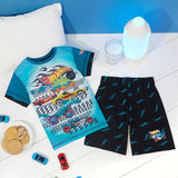 Hot Wheels Boys Pyjamas 2 Piece Summer Nightwear Set Short PJs Soft Breathable Lounge Wear Gifts for Boys - Get Trend