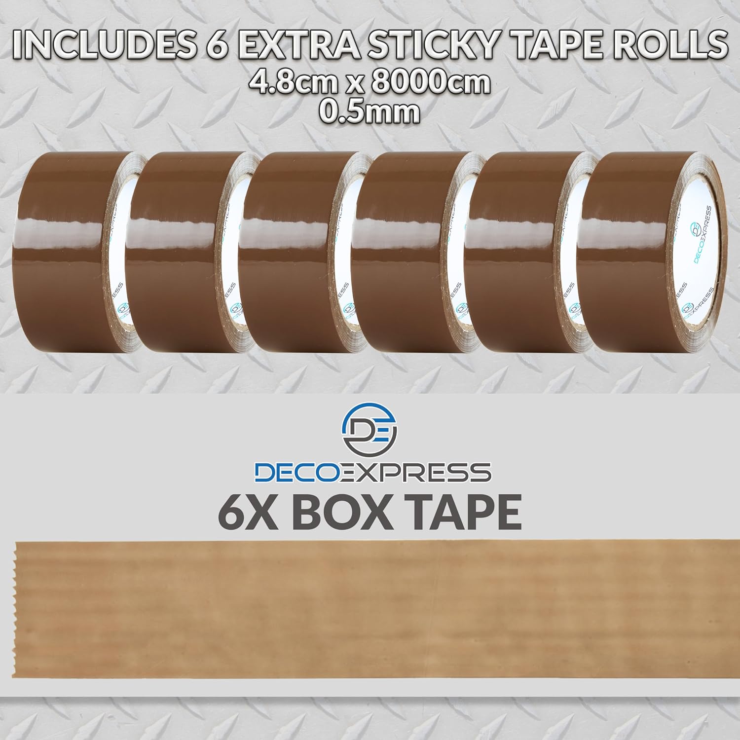 DECO EXPRESS Packaging Tape Dispenser Gun and 6 Rolls Parcel Tape Strong Brown - Get Trend