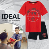 Get Trend Pyjamas for Boys Teens Short Football PJs Set Breathable Nightwear Loungewear