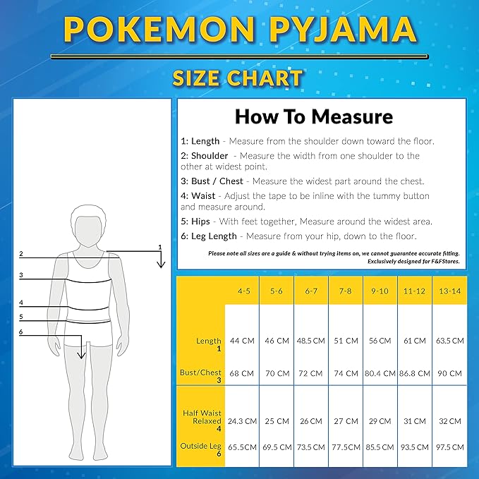 Pokemon Pyjamas for Boys & Teenagers Long PJs Set Soft Breathable Nightwear - Get Trend