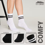 CityComfort Socks Women Multipack of Stretchy Breathable Calf Length Crew Socks