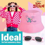 Disney Stitch Sunglasses and Bucket Hat Summer Accessories Set for Girls Lightweight