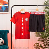 Get Trend Pyjamas for Boys Teens Short Football PJs Set Breathable Nightwear Loungewear