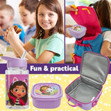 Get Trend Gabby’s Dollhouse Lunch Bag Set for Kids 3 Pcs with Snack Lunch Box