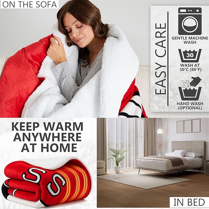 Get Trend Peanuts Snoopy Electric Blanket 230x265cm, King Size Soft & Luxurious Sherpa Fleece Heated Blanket - Get Trend