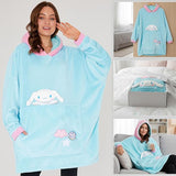 Hello Kitty Sanrio Blanket Hoodie Women Teens Kawaii Oversized Fleece Wearable Blanket - Get Trend