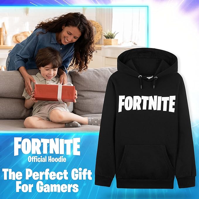 Fortnite Hoodie for Boys - Official Gaming Jumper Kids Clothes with Hood - Get Trend