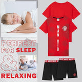 Get Trend Pyjamas for Boys Teens Short Football PJs Set Breathable Nightwear Loungewear