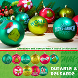 The Grinch Tree Baubles Christmas Decorations Pack of 10 Festive Hanging Ornament