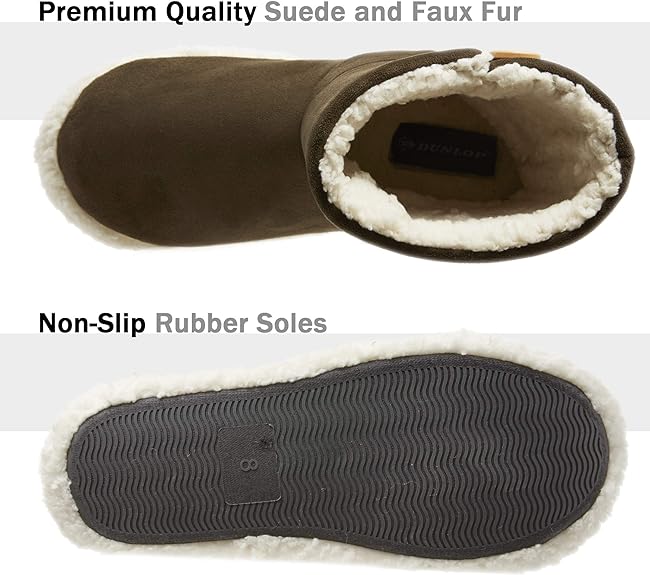 Dunlop Men's Slippers - Boot Slippers for Men - Get Trend