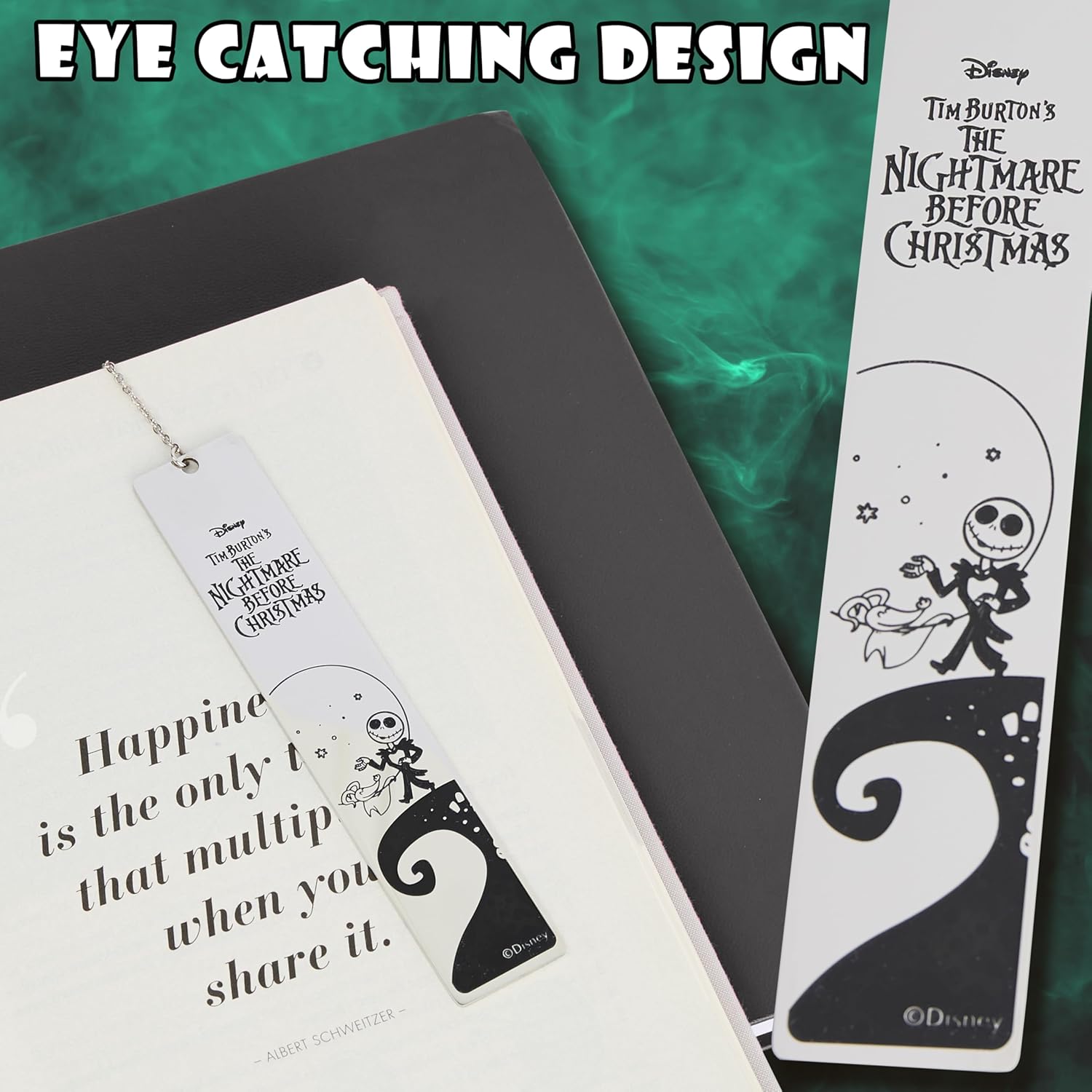 Disney Jack Skellington Bookmark with Gift Box Metal Page Markers Hanging Charm - Get Trend