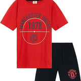 Get Trend Pyjamas for Boys Teens Short Football PJs Set Breathable Nightwear Loungewear