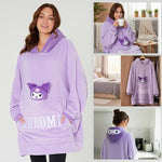 Hello Kitty Sanrio Blanket Hoodie Women Teens Kawaii Oversized Fleece Wearable Blanket - Get Trend