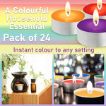 DECO EXPRESS Tealight Candles Multipack of 24, Burning Time 4 Hours - Tea Lights Candles (Multi 24/4 Hour - Get Trend