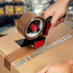 DECO EXPRESS Packaging Tape Dispenser Gun and 6 Rolls Parcel Tape Strong Brown - Get Trend