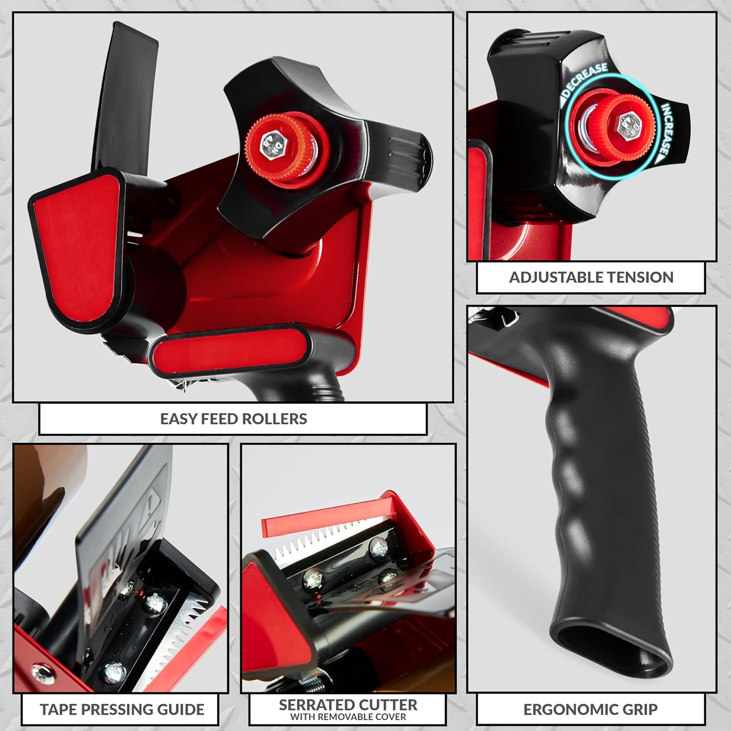 DECO EXPRESS Packaging Tape Dispenser Gun and 6 Rolls Parcel Tape Strong Brown Fragile Clear Heavy Duty for Packing Boxes Moving House Essentials (Dispenser Mixed, 1 Pack) - Get Trend