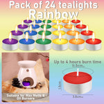 DECO EXPRESS Tealight Candles Multipack of 24, Burning Time 4 Hours - Tea Lights Candles (Multi 24/4 Hour - Get Trend