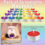 DECO EXPRESS Tealight Candles Multipack of 24, Burning Time 4 Hours - Tea Lights Candles (Multi 24/4 Hour - Get Trend