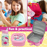 Get Trend Hello Kitty Lunch Bag Set for Kids Kawaii 3 Pcs with Snack Lunch Box