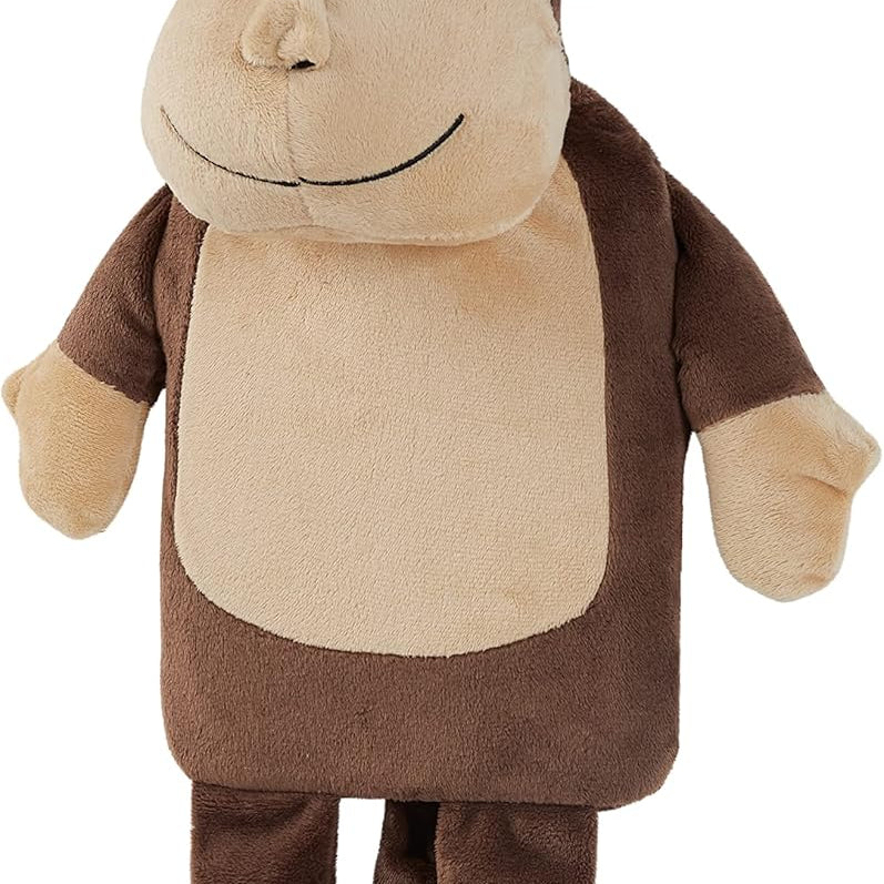 Hot Water Bottle with  Monkey Fleece Cover 1 Litre Capacity Natural Rubber Hot Water Bottle - Get Trend