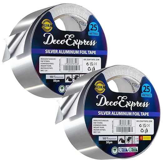 DECO EXPRESS Aluminium Adhesive Tape - Insulation Tape - 25 M, 4 Pcs