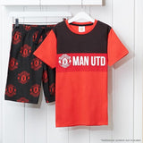 Get Trend Pyjamas for Boys Teens Short Football PJs Set Breathable Nightwear Loungewear