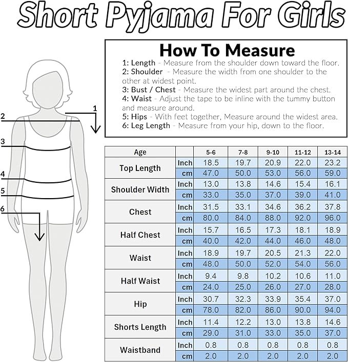 CityComfort Girls Pyjamas for Kids & Teenagers Summer Nightwear Sets - Get Trend