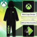 Xbox Onesie for Boys Teens All in One Fleece Pyjamas Hooded Jumpsuit Loungewear Cosy Warm Nightwear Gamer Gifts for Boys - Get Trend