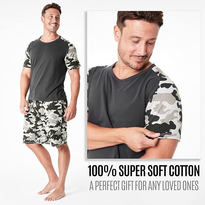 CityComfort Mens Pyjamas, Men's Short PJs, Lounge Wear Set for Men - Get Trend