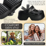 CityComfort Womens Platform Heeled Clogs with Removable Charms - Get Trend