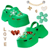 CityComfort Womens Platform Heeled Clogs with Removable Charms - Get Trend