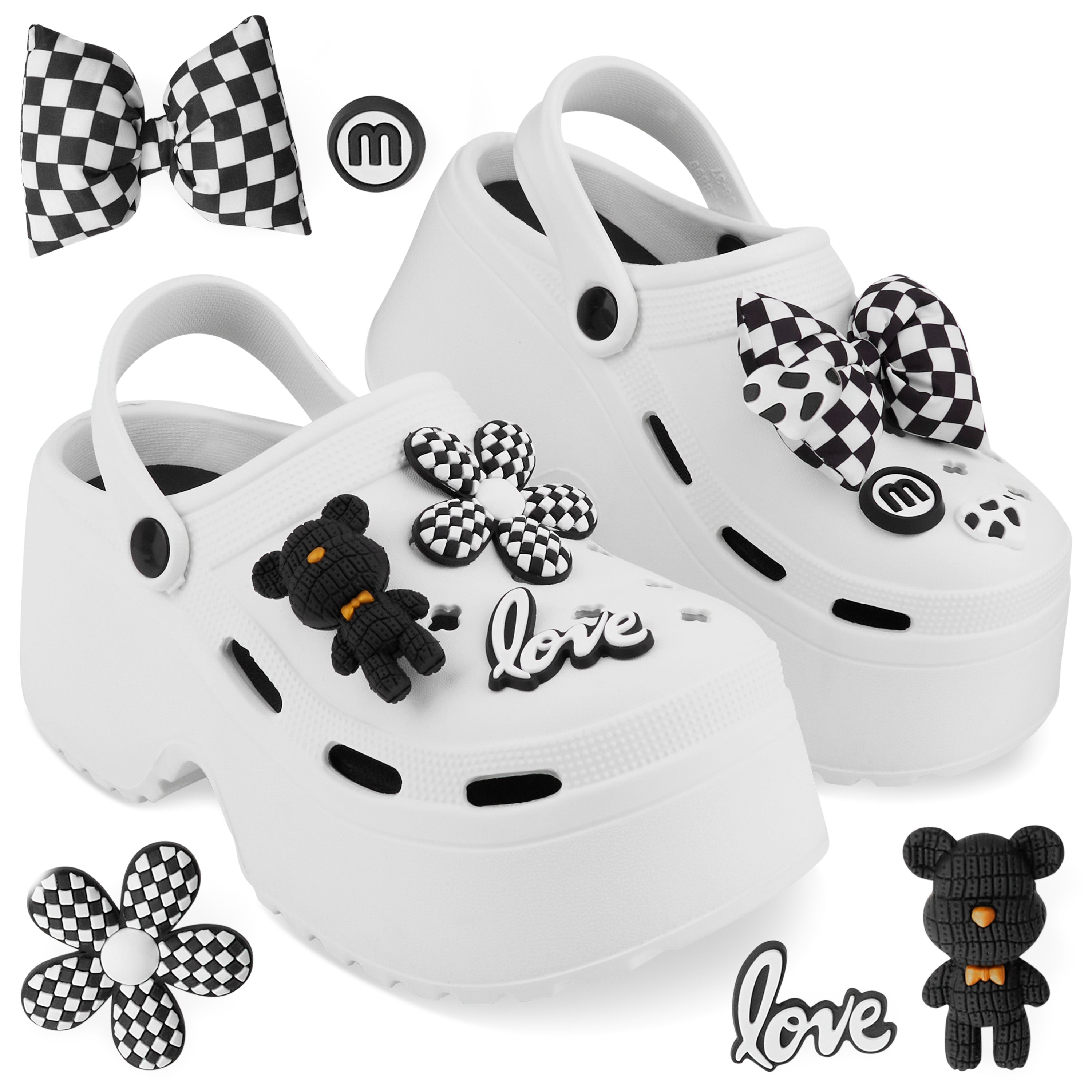 CityComfort Clogs for Women Platform Heeled Clogs Removable Charms Slip On Garden Mule Indoor Outdoor Holiday Essentials - Get Trend