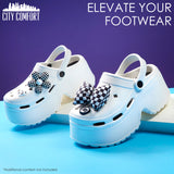 CityComfort Clogs for Women Platform Heeled Clogs Removable Charms Slip On Garden Mule Indoor Outdoor Holiday Essentials - Get Trend