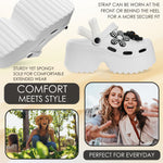 CityComfort Womens Platform Heeled Clogs with Removable Charms - Get Trend