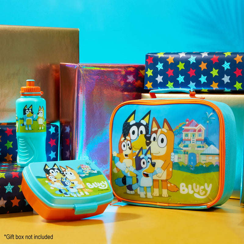 Bluey Lunch Box 3 Piece Set with Insulated Lunch Bag Snack Box BPA Free 430ml Water Bottle