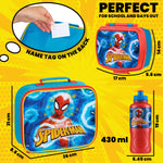 Marvel Kids Lunch Box 3 Piece Set Spiderman Insulated Lunch Bag Snack Box 430ml Water Bottle - Get Trend