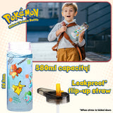 Pokemon Water Bottle for Kids 580ml Plastic Water Bottle with Straw - Get Trend