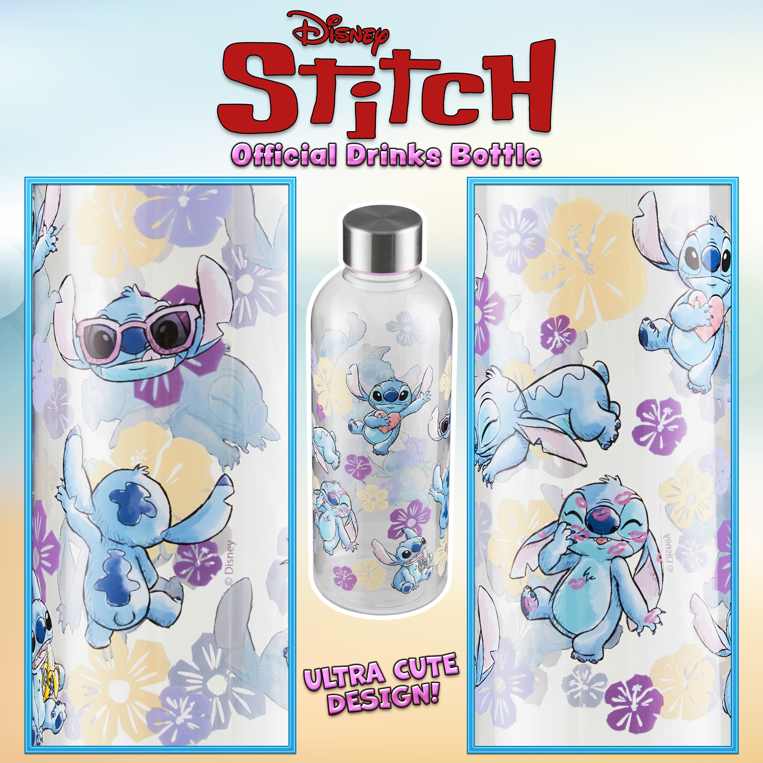 Disney Stitch Water Bottle 850ml Screw Top Bottle BPA  Free Drinks Bottle for Kids and Teenagers - Get Trend