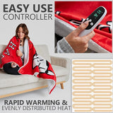 Get Trend Peanuts Snoopy Electric Blanket 150x200cm, Double Size Soft & Luxurious Sherpa Fleece Heated Blanket, 9 Heat Settings 12-Hour Auto-Off Timer (Red Snoopy, Double UK) - Get Trend