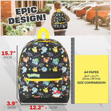 Pokemon Backpack for Kids Teenagers Pikachu Rucksack School Bag with Zipped Pockets