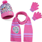 L.O.L. Surprise ! Hat Scarf and Gloves Set, Fine knit Warm Bobble Hat, LOL Dolls Winter Hats For Kids with Kitty Queen, Queen Bee, Hops and Unicorn Gifts For Girls - Get Trend