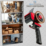 DECO EXPRESS Packaging Tape Dispenser Gun and 6 Rolls Parcel Tape Strong Brown Fragile Clear Heavy Duty for Packing Boxes Moving House Essentials (Dispenser Mixed, 1 Pack) - Get Trend