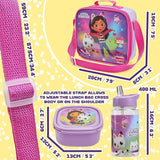 Get Trend Gabby’s Dollhouse Lunch Bag Set for Kids 3 Pcs with Snack Lunch Box