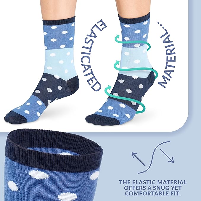 Tom Franks Ladies 6 Pack Design Cotton Rich Socks One Size - Get Trend