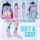 Disney Slippers Socks for Women & Teens UK Size 2.5-7.5, Pack of 2 Non Slip