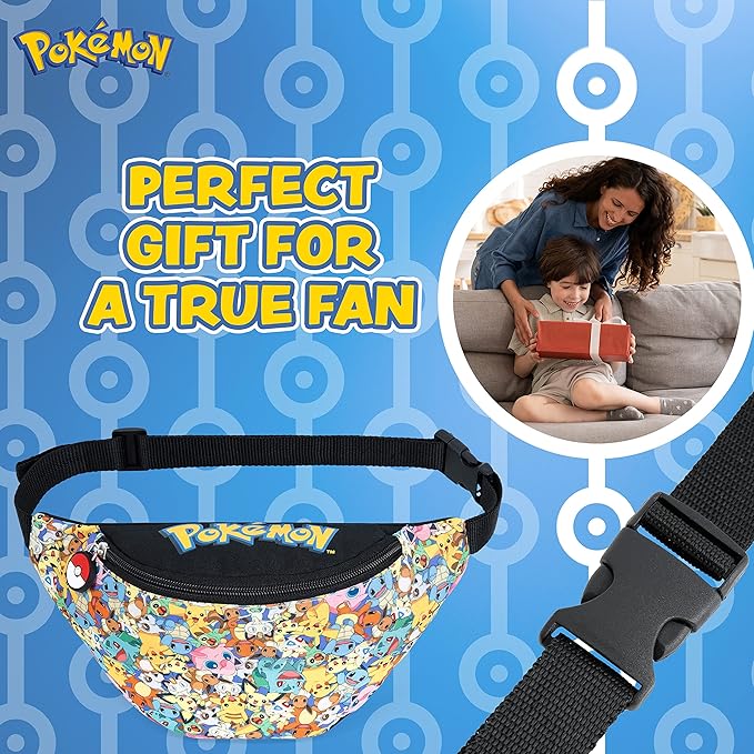 Pokemon Bum Bag for Boys and Girls Pikachu Lightweight Adjustable Fanny Pack Waist Bag - Get Trend