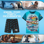 Hot Wheels Boys Pyjamas 2 Piece Summer Nightwear Set Short PJs Soft Breathable Lounge Wear Gifts for Boys - Get Trend
