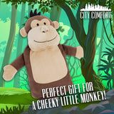Hot Water Bottle with  Monkey Fleece Cover 1 Litre Capacity Natural Rubber Hot Water Bottle - Get Trend