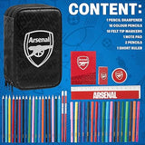 Arsenal F.C. Filled Pencil Case, Colouring and Stationery Set - School Supplies